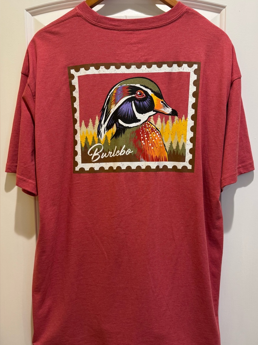 Burlebo Duck Stamp Short Sleeve Tee Mens XL Red *** LIKE NEW CONDITION ***